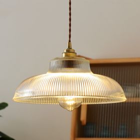 Japanese Vintage Chandelier Brass Glass Lamps