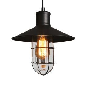 Warehouse Bird Cage Glass Chandelier In Black