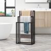 Metal Freestanding Towel Rack 3 Tiers Hand Towel Holder, Black