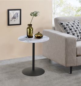 Circa End Table with Gray Marble Textured Top