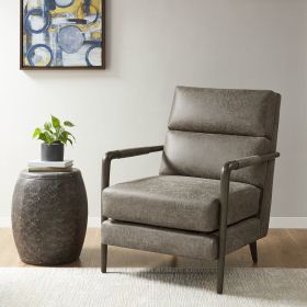 Gavin Faux Leather Channel Accent Armchair