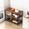 Kitchen Island with 3 Shelves,