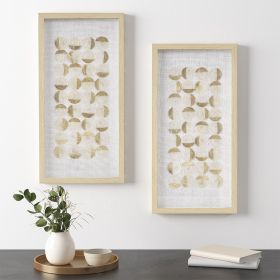 Aurelian Emblem Natural Capiz with Gold Foil 2-piece Shadowbox Wall Decor Set