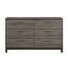 Contemporary Styling Dresser with Antique Bar Pulls Two-Tone Finish