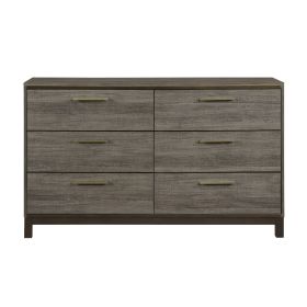 Contemporary Styling Dresser with Antique Bar Pulls Two-Tone Finish