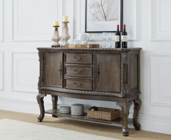 Traditional Finish Storage Side Board Antique