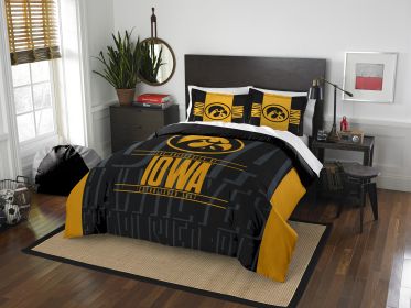 Iowa OFFICIAL NCAA "Modern Take" Full/Queen Comforter & Shams Set; 86" x 86"