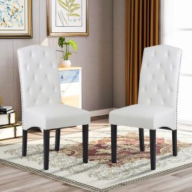 Dining Chair with Solid Wood Legs; White