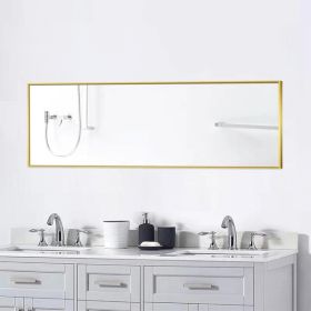 Full Length Mirror with Gold Aluminum Alloy Frame, 59" x 15.7"