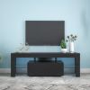 Flat Screen TV Cabinet, Gaming Consoles - in Lounge Room, Living Room and Bedroom (Black)