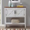 35'' Farmhouse Wood Buffet Sideboard Console Table with Bottom Shelf and 2-Door Cabinet; for Living Room