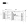 Large Storage Space Sideboard with Artificial Rattan Door (White)