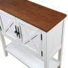 35'' Farmhouse Wood Buffet Sideboard Console Table with Bottom Shelf and 2-Door Cabinet; for Living Room