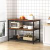 Kitchen Island with 3 Shelves,