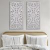 Botanical Panel Distressed Carved Wood 2-piece Wall Decor Set