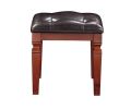 Traditional Formal Cherry Color Vanity Set w Stool Storage Drawers 1pc Bedroom Furniture Set Tufted Seat Stool