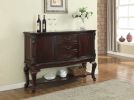 Traditional 1-Pc Rich Brown Finish Storage Side Board Antique Cabriole Legs Living Room Furniture