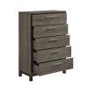 Contemporary Styling 1pc Chest of 5x Drawers with Antique Bar Pulls Two-Tone Finish Wooden Bedroom Furniture