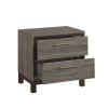 Contemporary Styling 1pc Nightstand of 2x Drawers w Antique Bar Pulls Two-Tone Finish Wooden Bedroom Furniture