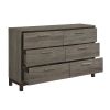 Contemporary Styling Dresser with Antique Bar Pulls Two-Tone Finish