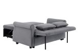 Artemax 55'' Velvet Convertible Loveseat Sleeper Sofa Couch w/ 2 Lumbar Pillows, Adjustable Pull-Out Bed and Removable Armrest