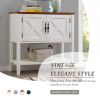 35'' Farmhouse Wood Buffet Sideboard Console Table with Bottom Shelf and 2-Door Cabinet; for Living Room