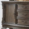 Traditional Finish Storage Side Board Antique