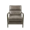 Gavin Faux Leather Channel Accent Armchair