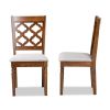 Studio Ramiro Modern and Contemporary Grey Fabric Upholstered and Walnut Brown Finished Wood 2-Piece Dining Chair Set