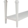 Classic Retro Style Console Table with Three Top Drawers and Open Style Bottom Shelf (Antique White)