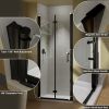 Bifold Frameless Glass Shower Door Fold Clear Glass Shower Panel Pivot Swing Shower Doors,