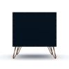 Manhattan Comfort Rockefeller 2.0 Mid-Century Modern 2-Drawer Nightstand in Midnight Blue