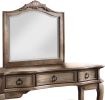 Contemporary Antique Oak Color Vanity Set w Stool Retro Style Drawers