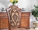 Traditional Set of 2pcs Side Chairs Brown Cherry Solid Wood Floral Design