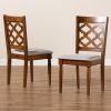 Studio Ramiro Modern and Contemporary Grey Fabric Upholstered and Walnut Brown Finished Wood 2-Piece Dining Chair Set