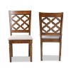 Studio Ramiro Modern and Contemporary Grey Fabric Upholstered and Walnut Brown Finished Wood 2-Piece Dining Chair Set