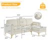 Rhombus Electroplated Golden Tripod Legs Indoor Modular Sofa Beige