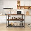 Kitchen Island with 3 Shelves,