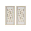 Aurelian Emblem Natural Capiz with Gold Foil 2-piece Shadowbox Wall Decor Set