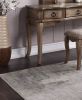 Contemporary Antique Oak Color Vanity Set w Stool Retro Style Drawers