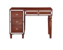 Traditional Formal Cherry Color Vanity Set w Stool Storage Drawers 1pc Bedroom Furniture Set Tufted Seat Stool