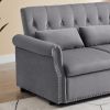 Artemax 55'' Velvet Convertible Loveseat Sleeper Sofa Couch w/ 2 Lumbar Pillows, Adjustable Pull-Out Bed and Removable Armrest