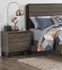 Contemporary Styling 1pc Nightstand of 2x Drawers w Antique Bar Pulls Two-Tone Finish Wooden Bedroom Furniture