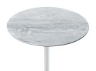 Orbit End Table with Height Adjustable Gray Marble Textured Top