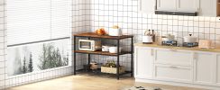 Kitchen Island with 3 Shelves,