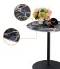 Circa End Table with Black Marble Textured Top