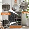 Single Door Wine Cabinet With 16 Wine Storage Compartments (Gray; 31.50" W*13.78" D*35.43" H)