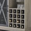 Single Door Wine Cabinet With 16 Wine Storage Compartments (Gray; 31.50" W*13.78" D*35.43" H)