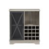 Single Door Wine Cabinet With 16 Wine Storage Compartments (Gray; 31.50" W*13.78" D*35.43" H)