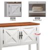 35'' Farmhouse Wood Buffet Sideboard Console Table with Bottom Shelf and 2-Door Cabinet; for Living Room